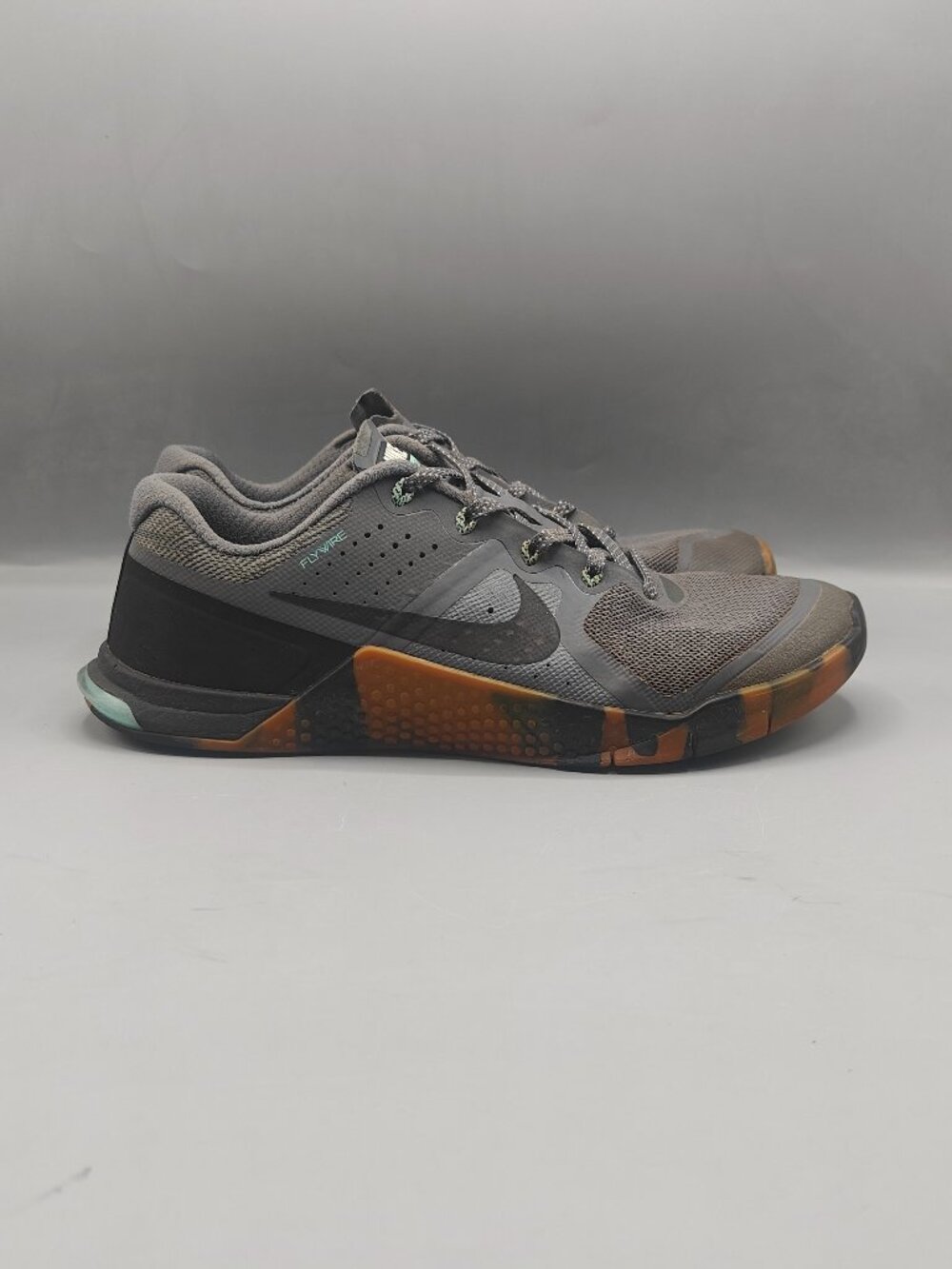 Nike Metcon 2 Gray Black Gum Camo CrossFit Gym Shoe Men’s Sz 9 Athletic Sneaker